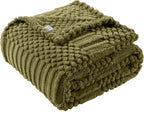 50x70 Inch Green Throw Blanket - Soft & Fluffy Fleece, Cute & Aesthetic, Perfect for Sofa, Couch, Chair, Bed, Living Room & Bedroom, All-Season Use, Plush & Cozy Decorative Blanket