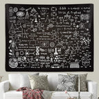 Extra Large Classroom Tapestry for Science Lab Backdrop Decorations, Math Science Theme Table Cloth Tapestries Wall Hanging for Bedroom Dorm Living Room School Decor 90X70" Education Poster Blanket