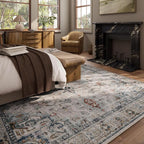 9x12 Area Rugs for Living Room: Washable Bedroom Rug Boho Vintage Rugs Stain Resistant Non Slip Low Pile Soft Lightweight Carpet for Kitchen Dining Room Farmhouse Nursery Kids Room Home Office