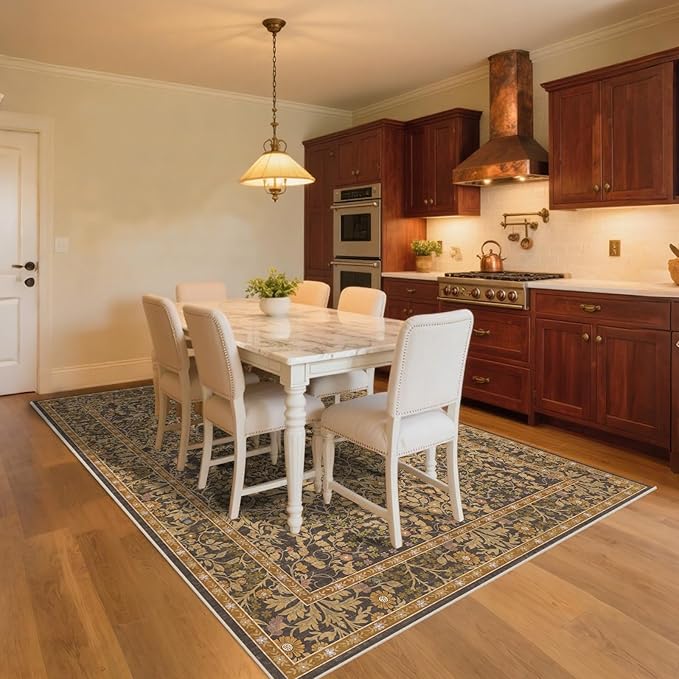 4x6 Area Rug for Bedroom Beside Rug, Laundry Room, Entryway, Kitchen, Washable Non-Slip Low Pile Ultra Soft Stain Resistant Carpet (Goldenrod)