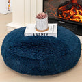Asuprui Soft Floor Pillow Large Floor Cushion for Sitting Fur Meditation Pillow Premium Yoga Pillow for Living Room Bedroom Balcony Outdoor (Navy Blue Floor Pillow with Insert)