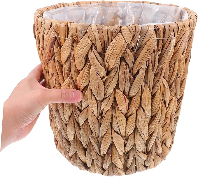 Cabilock Storage Basket Lid Handmade Plant Basket Seagrass Straw Garden Containers for Indoor Outdoor Decorative Flower Pots