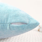 CaliTime Throw Pillow Covers Decorative 18 X 18 Inches Pack of 2 Cozy Chenille Cushion Cases for Couch Sofa Bed Living Room Home Light Blue Grey