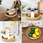Hipiwe Small Round Keys Basket Bowl for Entryway 8.6" Hand-woven Wicker Storage Basket Rattan Decorative Basket Fruit Candy Cake Food Serving Baskets Tray for Keys, Wallet, Cell Phone
