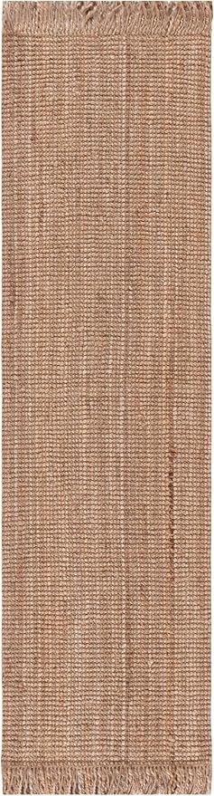 SAFAVIEH Natural Fiber Collection Runner Rug - 2'3" x 10', Natural, Handmade Woven Fringe Jute, Ideal for High Traffic Areas in Living Room, Bedroom (NF809A)