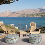 Inflatable Ottoman Stool D21 xH9 for Outdoor/Indoor Use, Water Repellent Patio Foot Rest with Portable Handle,Round Pouf Ottoman Suitable for Garden,Deck and Camping-Crayon Shells