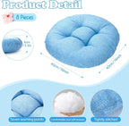 Fumete 8 Pcs 16 Inch Round Floor Cushions for Kids and Toddlers, Flexible Seating Classroom Furniture Floor Pillow for Home, Daycare, Preschool, Yoga and Meditation (Sky Blue)