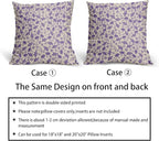 Purple Floral Pillow Covers 20x20 Set of 2 Vintage Rustic Old Style Cute Small Flower Purple Cream Print Decorative Outdoor Pillowcases Farmhouse Throw Cushion Case Decor for Couch Sofa Bed