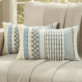 FUTEI Grey Accent Throw Pillow Covers Set of 2, 12x20 Inch Plush Tufted Striped Textured Decorative Pillow Cases for Farmhouse Boho Couch Decor