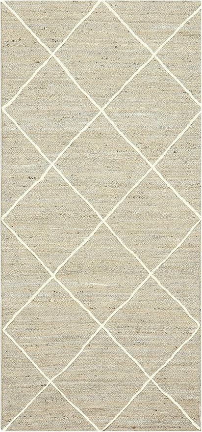Indian Artisans Hand Braided Jute Kilim Rug 3 Square Area Rug Natural Jute Geometric Pattern Grey White Hand Woven Flatweave Carpet Indoor Outdoor Rugs for Kitchen Garden Terrace Yoga Mat