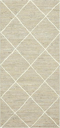 Indian Artisans Hand Braided Jute Area Rug 2.6x4 Kilim Runner Rug Natural Jute Geometric Pattern Grey White Hand Woven Flatweave Carpet Indoor Outdoor Rugs for Bedside Runner Kitchen, Balcony