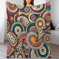 Indian Boho Throw Blanket Mandala Design Colorful Bohemian Floral Paisley Blanket for Sofa Bed Couch Chair Or Dorm 30"x40"