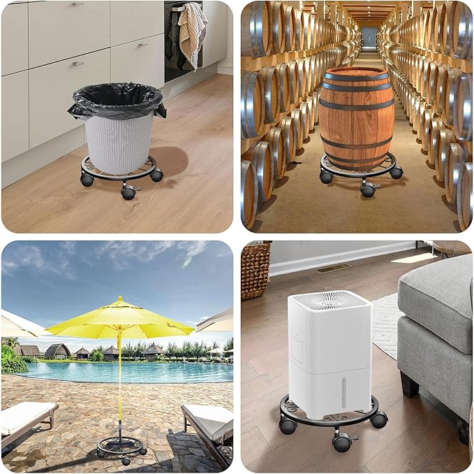 10.24" Plant Caddy with Wheels - Plant Stand with Wheels, 360° Lockable Plant Rollers Plant Dolly, Plant Tray with Casters for Indoor and Outdoor, 2 Pack.