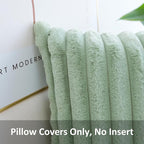 JOJUSIS Pack of 2 Faux Fur Plush Decorative Throw Pillow Covers Couch Cushion Case Soft Pillowcases (Sage Green, 16 x 16-Inch)
