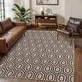 Tangsoo Modern Easy Jute Rug 4x6 for Paito,Ultra Thin Outdoor Washable Rug,Neutral Geometric Non-Slip Indoor Door Carpet Farmhouse Throw Mat for Bedroom Front Blacony Living Room