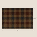 JTJ Brown and Red Front Door Rug Indoor Outdoor Entrance - 2'3" x 3'7" (27.5" x 43") Easy Jute Rugs Outdoor for Patio, Balcony, Kitchen, Mudroom, Washable Earthy Vintage Front Door Decor
