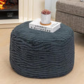 Unstuffed Pouf Ottoman Cover Handmade Footstool Ottoman Storage Solution Floor Pouf Footrest Cushion 20 Diameterx12Height Inches for Living Room Wedding Bedroom Gray No Filler