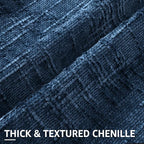 decorUhome Navy Blue Chenille Euro Sham Throw Pillow Covers 22x22 Set of 2 Textured Soft Cozy Slubby Couch Pillow Covers Modern Farmhouse Boho Decorative Pillow Cases for Bed Sofa Living Room