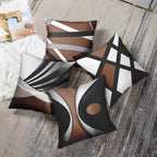 Emvency Set of 4 Brown Throw Pillow Covers Modern Abstract Black Grey White Stripes Acrylic Bold Decorative Pillow Cases Home Decor Square 18x18 Inches Pillowcases