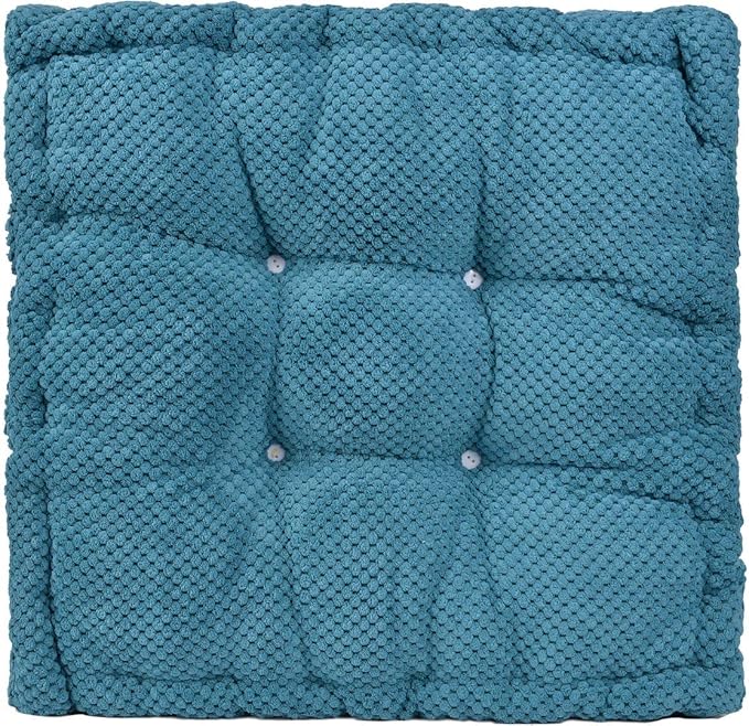 ChezMax Floor Pillow & Cushion, Large Meditation Chair Cushions, Thick Square Seat Pad, Soft Tufted Seating Pouf for Indoor/Outdoor Yoga Bench Rocking Chair Room Tatami Sofa, Royal Blue 20"x20"