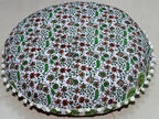 CRAFT KALA 22" Mandala Meditation Floor Pillows Cover Pouf Cover Round Seating Bohemian Mandala Cotton Floor Cushion Cover Outdoor Fireplace Seating Living Room Yoga Room Home Décor Green Red Floral