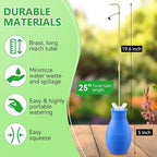 Dreyoo Squeeze Bottle for Hanging Plants, 19" Long Spout Plant Watering Bottle, Easy Squeeze Indoor/Outdoor Watering Can Alternative, Precise Sprinkling for Hanging Baskets, Houseplants, 8oz(Blue)