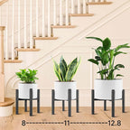 Adjustable Metal Plant Stand Black, Fits 8 -13 Inch Heavy Duty Flower Pots Holder - Floor Single Plant Stands Indoor Outdoor for Corner Planter Outside Potted Plants (Pot Not Included)
