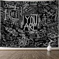 KJHL Quote You Are Wall Tapestry Black and White Inspirational Classroom Kids Tapestries Wall Hanging Motivational Positive Affirmations Saying Aesthetic Tapestry for Bedroom Dorm(30" x 40")