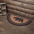 VHC Brands Wyatt Stenciled Bear Jute Rug Half Circle 16.5x33