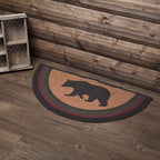 VHC Brands Wyatt Stenciled Bear Jute Rug Half Circle 16.5x33