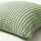 Softalker Throw Pillow Covers 18x18 Inch, Set of 2, Soft Corduroy Boho Stripe Decorative Pillow Cover, Couch Fluffy Pillow Cover for Farmhouse Home Decor Bed Living Room, Sage Green