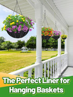 4pcs 16in Thick Felt Hanging Basket Liners - Heavy-Duty 400GSM Non-Woven Fabric Round Planter Liner for Garden Wall Flower Hanging Baskets, Replacement for Coco Fiber Liner