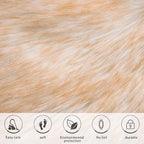 Softlife Square Faux Fur Sheepskin Chair Cover Seat Cushion Pad Super Soft Area Rugs for Living Bedroom Sofa (1.6ft x 1.6ft, White-Brown Tip) 1 pack