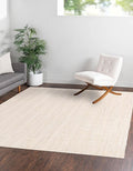 Unique Loom Braided Jute Collection Area Rug - Dhaka (8' Square, White)