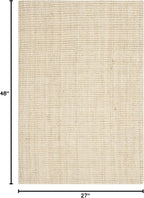 SAFAVIEH Natural Fiber Collection Accent Rug - 2'3" x 4', Ivory, Handmade Farmhouse Jute, Ideal for High Traffic Areas in Entryway, Living Room, Bedroom (NF730A)