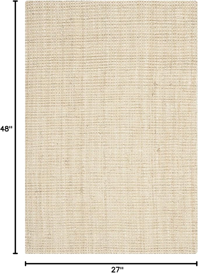 SAFAVIEH Natural Fiber Collection Accent Rug - 2'3" x 4', Ivory, Handmade Farmhouse Jute, Ideal for High Traffic Areas in Entryway, Living Room, Bedroom (NF730A)