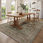 10x12 Area Rugs for Living Room: Large Area Rug Washable Stain Resistant Non Slip Distressed Vintage Rug Low Pile Faux Wool Soft Rug for Bedroom Farmhouse Dining Room Nursery Kids Playroom
