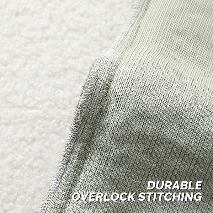 FUTEI Sage Green Throw Pillow Covers 24x24 Inch Set of 2,Furry Faux Fur Teddy Boucle Textured Cushion Covers,Soft Fluffy European Pillow Shams,Home Decor for Couch Bed Living Room Office Car