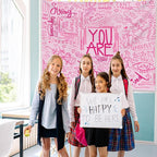 KJHL Quote You Are Wall Tapestry Pink Inspirational Classroom Kids Tapestries Wall Hanging Motivational Positive Affirmations Saying Aesthetic Tapestry for Bedroom Dorm