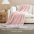 Bedsure GentleSoft Pink Throw Blankets for Women - Super Soft Cozy Christmas Blankets for Girls, Fluffy Fleece Throw for Couch, Pink Christmas Decor Aesthetic Gifts for Women, 50x60 Inches