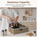 StorageWorks Pantry Baskets, Wicker Storage Baskets for Organizing, Bathroom Shelves, Pantry Organizers and Storage, Seagrass, 15½"L x 11¾"W x 4 ¾"H