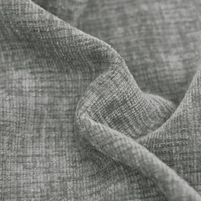 CaliTime Throw Pillow Covers Decorative 22 X 22 Inches Pack of 2 Cotton Thread Stitching Edges Solid Dyed Soft Chenille Cushion Cases for Couch Sofa Bed Living Room Farmhouse Medium Grey