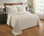 Better Trends Chenille Bedspreads Full/Double Size, Ivory 100% Cotton Chenille Stripe Design Tufted Bedding Coverlet Soft Lightweight, 81"x110" 1 Pieces Jullian Collection