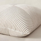 Topfinel 24x24 inches Pillow Covers Set of 2 Cream White Corduroy Decorative Throw Pillow Covers for Sofa Couch Bed, Windmill Textured Striped Patchwork Couch Spring Pillow Case 60x60 cm