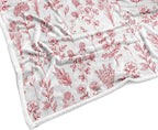 Floral Fuzzy Blanket Red Floral Throw Blanket, Botanical Flowers Blankets, Soft, Flannel, Warm, Boho Flowers Bed Blankets All Season for Couch Bedroom Living Room 50X70 Inch