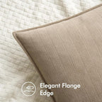 MIULEE Pack of 2 Khaki Decorative Pillow Covers 22x22 Inch Soft Chenille Luxurious Couch Throw Pillows Farmhouse Cushion Covers Euro Shams with Elegant Design for Sofa Bedroom Living Room Home Decor