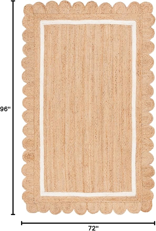 SAFAVIEH Natural Fiber Collection Area Rug - 6' x 8', Natural/Ivory, Geometric Design, Ideal for High Traffic Areas in Living Room, Bedroom, Dining (NF896A)