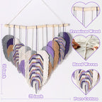 Amestrina Boho Tapestry for Bedroom, Boho Wall Decor for Bedroom, Large Wall Art for Living Room, Macrame Wall Hanging，Wall Tapestry for Living Room (Purple)
