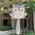ACEDSGN Macrame Owl Wall Hanging Boho Hippy Decor, Handmade Tapestry Fiber Art Wall Decor for Nursery Bedroom Living Room, Sustainable Gift for Owl Lovers & Nature Fans