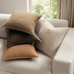 MIULEE Neutral Brown Linen Pillow Covers Pack of 4 Decorative Natural Fall Throw Pillow Covers Soft Accent Boho Farmhouse Couch Pillowcases Modern Spring Decor for Living Room Bed Sofa 20x20 Inch